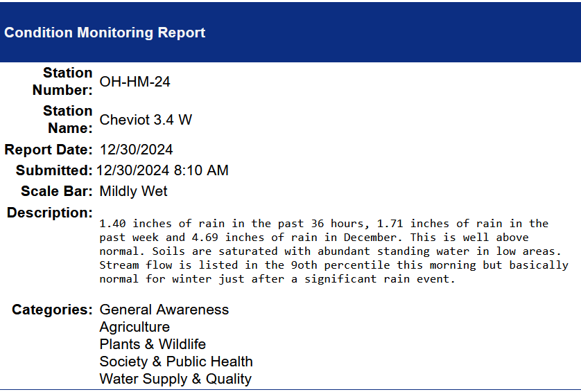 condition monitoring report dec 30 2024